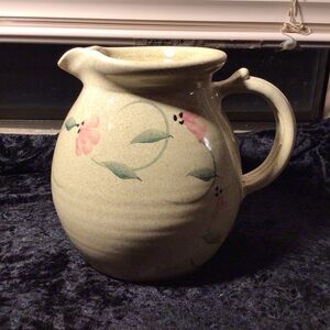 VTG Northern Stoneware Hand Made In USA Traditional Country Kitchen Pitcher